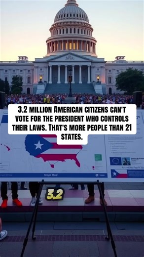 3.2 million American citizens in Puerto Rico can't vote for president more people than 21 states they serve in the military at higher rates, pay federal taxes, but have one non-voting representative while a new summit demands change. Puerto Rico history; Puerto Rico voting rights; Puerto Rico statehood; 2026 Equality Summit; Boricua history; Puerto Rico independence; Electoral College Puerto Rico; Puerto Rico status #PuertoRicoHistory #VotingRights #Statehood #Independence #BoricuaHistory