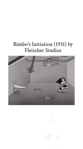 memer boy on Instagram: "The post features a 86-second clip from Fleischer Studios' 1931 cartoon "Bimbo's Initiation," where the anthropomorphic dog Bimbo navigates surreal, perilous obstacles like rotating saws and flaming ropes during a secret society hazing, showcasing early animation's blend of comedy and nightmare fuel. Fleischer Studios, known for Betty Boop and Popeye, produced this pre-Code era short amid intense rivalry with Disney; its experimental rotoscoped sequences and unfiltered g