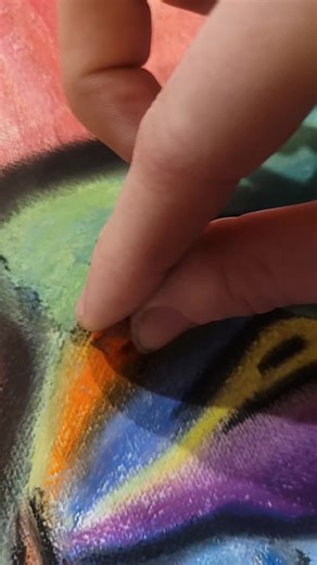When you're in a creative rut, what do you do? Create more! Keep the process going. Get more materials, throw them at the canvas, and keep going. All love, Michael the crooked tree artist #art #artist #chicago #pastel #picasso #creative #color #fypシ