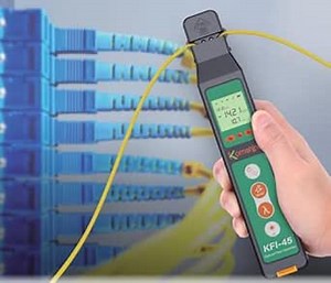 Optical Fiber Identifier Komshine KFI-45 Suit for 0.25/0.9/2.0/3.0mm Fibers, Testing Range: -40dBm-10dBm Built in Optical Power Meter OPM -70~+10dB Traffic Detector+Visual Fault Locator VFL+LED Light