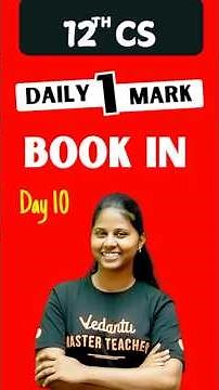 12th Computer Science | 1 Mark Book In - Day 10 #12thcomputerscience #tnstateboard