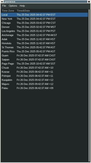 A World Clock Application for #Linux #BSD #Solaris #UNIX