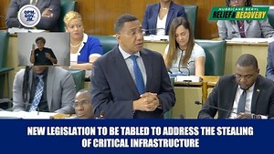 Stealing components and fuel from our telecommunication systems endangers everyone. We will be introducing legislation to address this specific behavior, which must be strongly condemned. | Andrew Holness