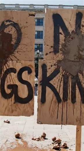 protestors get pooped