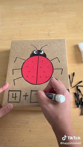 DIY toy for kids to learn addition! #learningisfun #kidsactivities #homelearning #diytiktok #handsonlearning