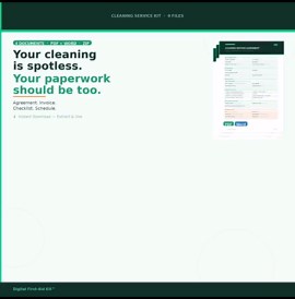 Cleaning Service Contract Template PDF Word | Invoice Checklist Client Form | Small Business Kit | Instant Download - Etsy