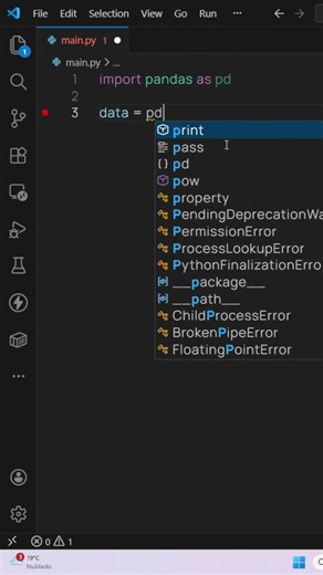 Importar Tabelas do Excel no Python em 60s 🐍📊 #shorts #python #pythonprograming