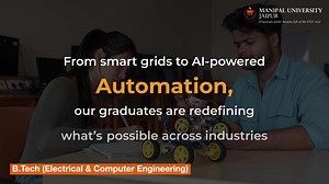 Power the world with innovation and connectivity. Manipal University Jaipur’s B.Tech in Electrical & Computer Engineering prepares you to lead in areas like IoT, AI, wireless communication, and embedded systems. Build smarter networks. Shape a connected future. Admission open for 2025. Apply Now - https://rb.gy/nw5z7a #MUJ #ManipalUniversityJaipur #ManipalUniversity #CampusLife #ElectricalandComputer #IoT #WirelessTech #EmbeddedSystems #BTech #Admissions2025 #LifeAtMUJ | Manipal University Jaipu