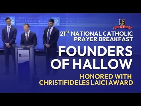 Founders of Hallow with the Christifideles Laici Award | 2026 National Catholic Prayer Breakfast