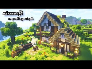minecraft how to build a cozy cottage simple house tutorial
