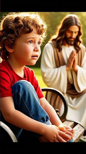 Jesus Prays for a Child's Foot #Jesus #Healing #Childhood #Comfort #Prayer
