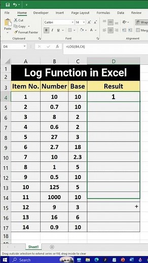📘 Log Function in Excel | Complete Tutorial 2025