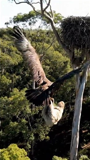 Strong Eagle Carries Sloth Back To Its Nest