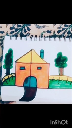 Let’s draw a house using 4 😍” you should try.. Like share and subscribe for more easy drawings.