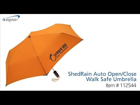 Printed ShedRain Auto Open/Close Walk Safe Umbrella – Promotional Umbrellas at 4imprint