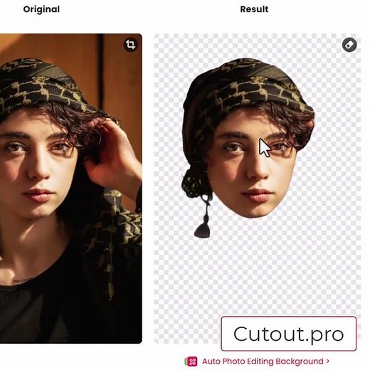 Face Cutout using Cutout Pro