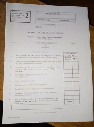 BUSINESS MANAGEMENT WAEC QUESTIONS