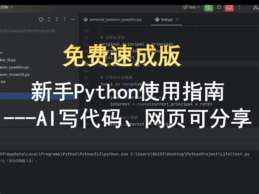 新手Python使用指南---AI写代码、网页可分享