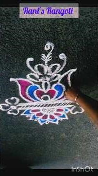 Creative free hand #rangoli #kolam #muggulu #shorts #trending #viral #design #art #ytshorts #vlog