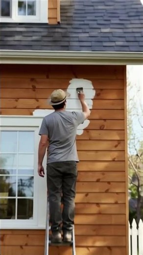Carpentry work smoothing paint on walls using simple tools #shorts