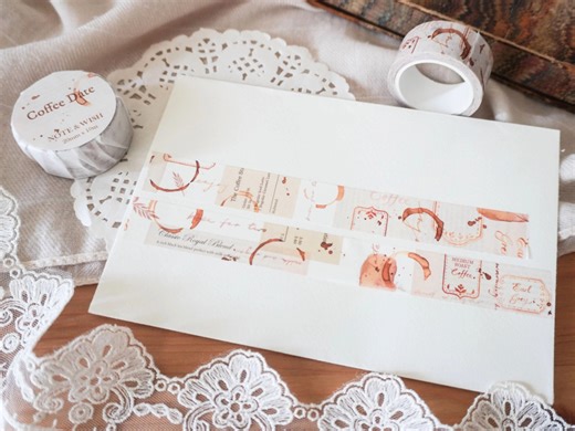 Note & Wish Coffee Date Washi Tape — Libraries and Archives Paper Company