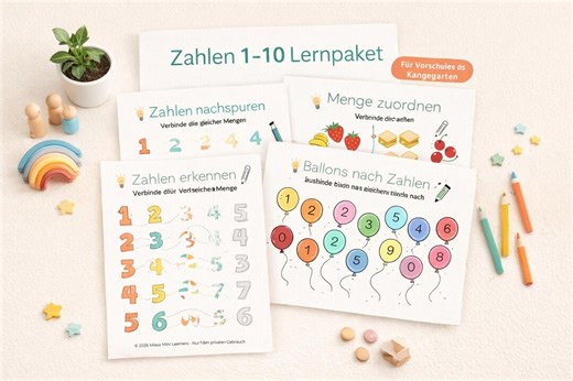 Numbers and Quantities Worksheets Preschool PDF Learning Material Preschool - Learning Numbers and Quantities - Early Childhood Education 4 5 6 Years - Tracing Numbers - Etsy