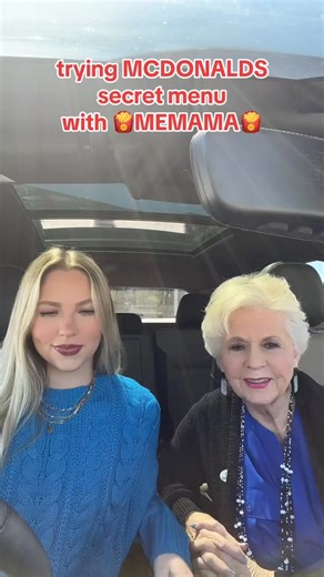 trying MCDONALDS secret menu with MEMAMA🍟🤫 #emmagraceandmemama #memamatok #memamafy #grandmasoftiktok #grandma #mcdonalds #secretmenu #mcdonaldssecretmenu #fastfood | Emma Grace