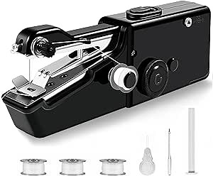 Handheld Sewing Machines, Battery Operated Sewing Machine, Easy Operate Mini Sewing Machine for Beginners, Portable Sewing Machine for Various Fabrics, Tool Kit for Clothing Repair and Sewing Crafts