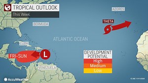 Tropical Storm Theta continues as Atlantic basin's record-setting 29th named storm of 2020