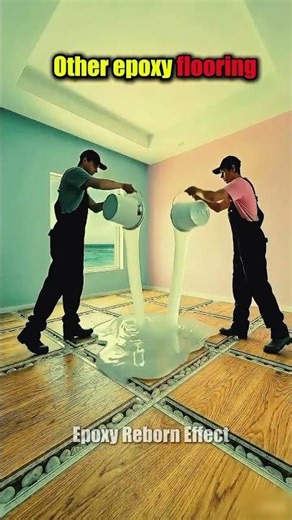 Other epoxy flooring Vs this flooring 💀#epoxyfloor #satisfying #shorts