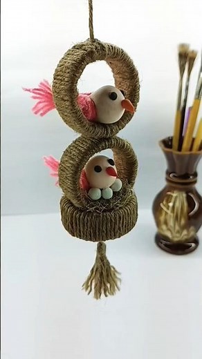 DIY hanging craft with jute rope💖 home decor ideas #shorts #viralshorts #diy #art #craft #handmade