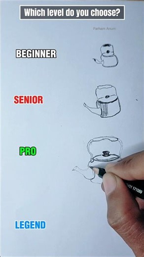 From beginner to legend, drawing a teapot #artprocess #drawing #teapot #drawingprocess