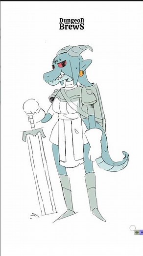Drawing a Spicy Dragonborn Paladin #dnd #speedpaint #dungeonsanddragons #characterdesign
