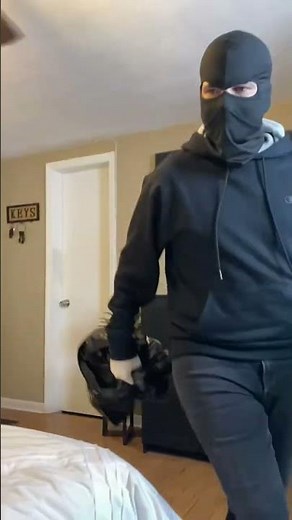 Bad guy BROKE into our home finds monster 😱👻 #shorts