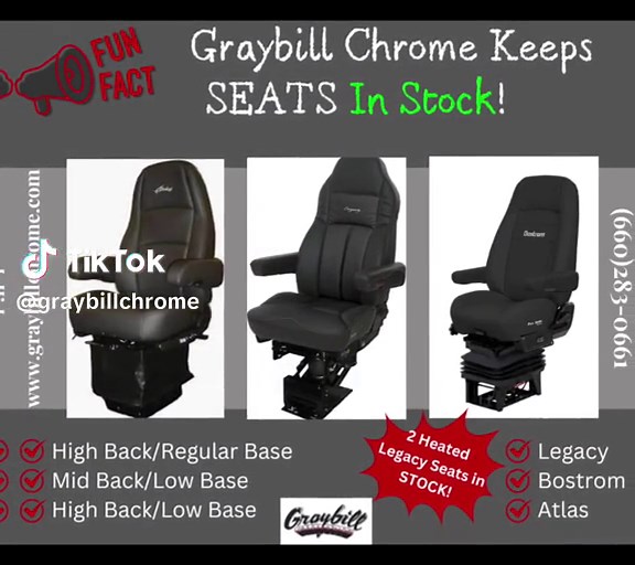 Take a seat, they’re here!!! #graybillchrome #bostromseats #searsseating