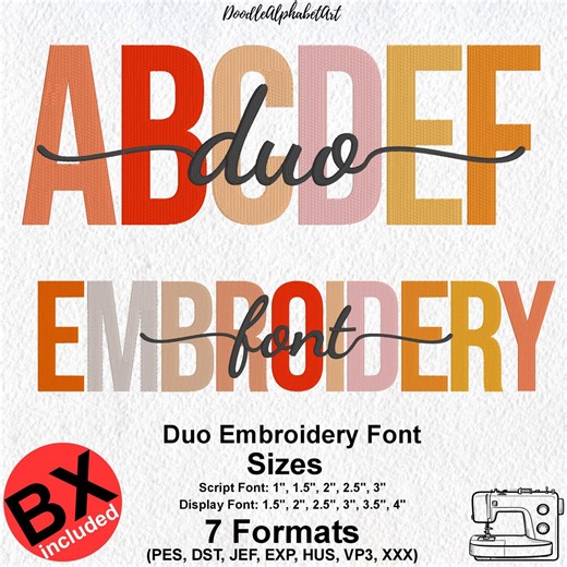 Script & Block Embroidery Alphabet