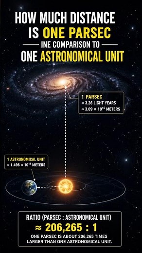 How Much Distance is 1 Parsec? 🤯 (Compared to 1 AU). #shorts #astronomy