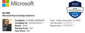 Passed Exam AZ-400: Microsoft Certified Azure DevOps Engineer Expert - CHARBEL NEMNOM - MVP | MCT | CCSP | CISM - Cloud & CyberSecurity