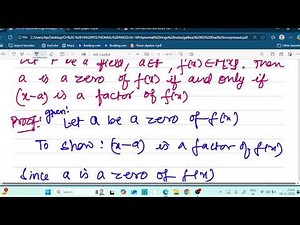 Lec 16.4: Polynomial rings: Factor theorem and remainder theorem from Book Gallian