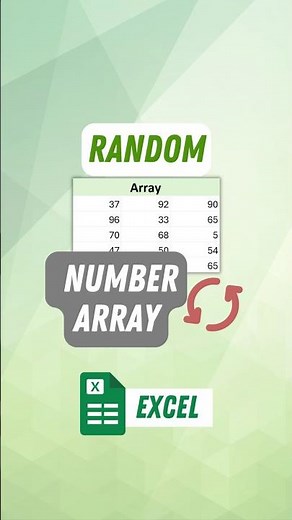 Random Number Array Generator in Excel