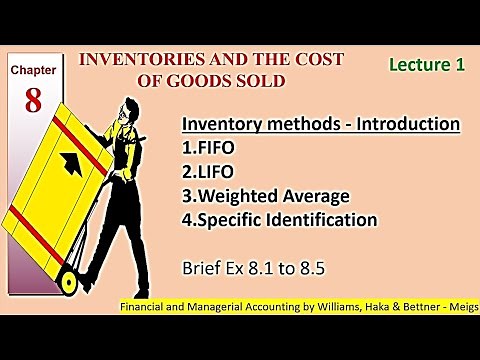 Lecture 1 | Chap 8 | Inventory Valuation Methods | Williams Haka Bettner | Meigs & Meig | 8.1 to 8.5