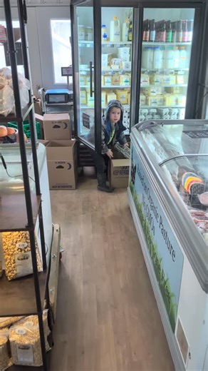 Sweet Grass on Instagram: "Amos is our egg stocker currently. Each one of the children help out according to their age and capabilities. At almost 6 years old he does a great job keeping eggs stocked in the Farm Store! He also loves helping folks check out with the bar code scanner."