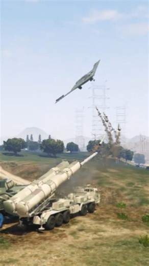 Ground Base Defense System Launch Blasttic Missiles At B-21 Bomber Gtav