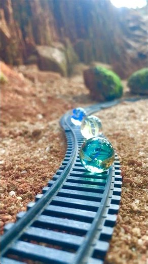 TRAIN HITS GLASS BALL 🚂 💥 🔵
