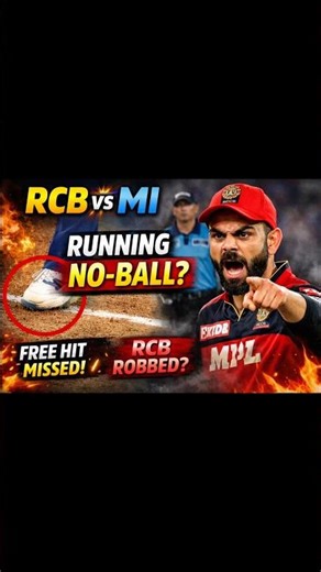 “RCB vs MI Running No-Ball Controversy 😳 | Umpire Missed It?”