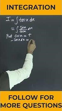 "Integration of tan x in 10 Seconds | Most Asked Question!"