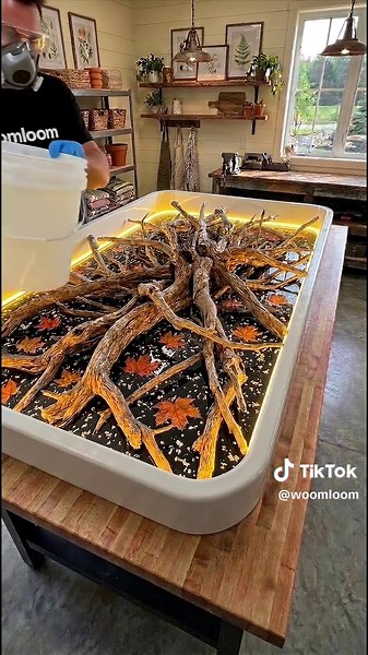 Autumn Glow River Table: Wood and Epoxy DIY Guide