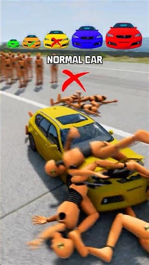 Big & Small Cars vs 200 Dummies #shorts | BeamNG.Drive