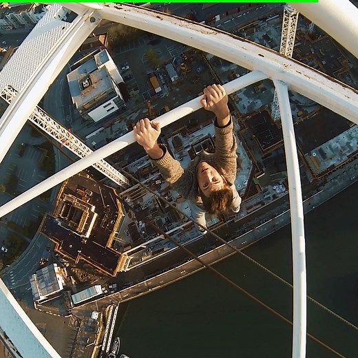 Man Climbs & HANGS From 100 Meter Crane 😱 | James Kingston