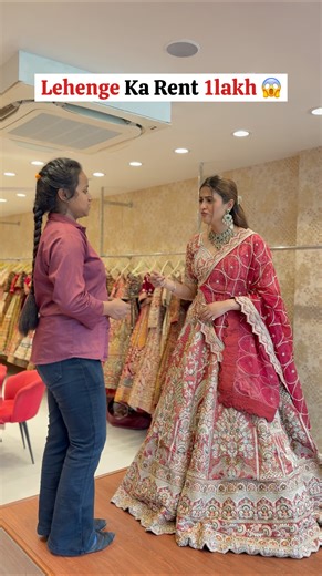 Bridal lehenga on rent ❤️ #outfitonrent #lehengaonrent #rentaloutfit #funnyvideo #comedy #bride